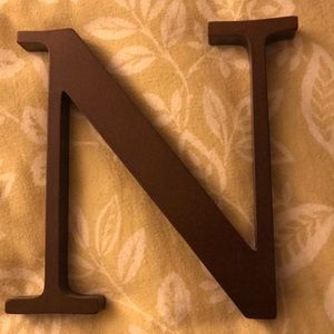 Wood letter N